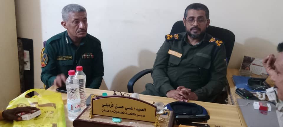 مدير عام مكافحة المخدرات يتفقد فرع المكافحة  بالعاصمة المؤقتة عدن. Image