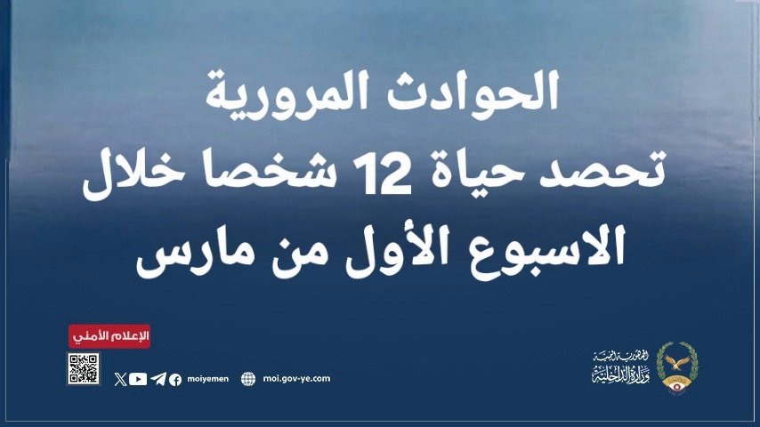 الحوادث المرورية تحصد حياة 12 شخصا خلال الاسبوع الأول من مارس   Image