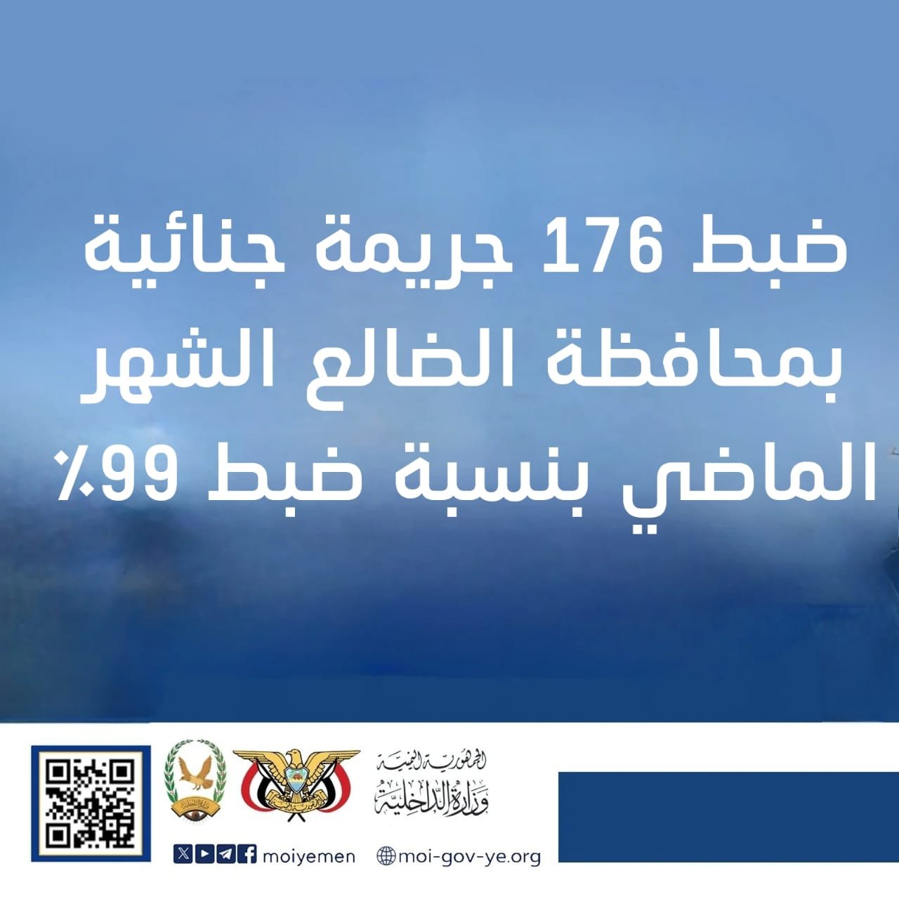 ضبط 176 جريمة جنائية بمحافظة الضالع الشهر الماضي بنسبة ضبط 99٪ Image